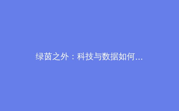 绿茵之外：科技与数据如何重塑现代体育竞技格局